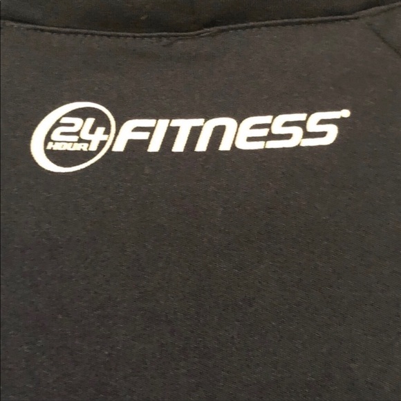 24 Hour fitness performance tshirt navy blue white Large polyester workout shirt - Picture 6 of 6